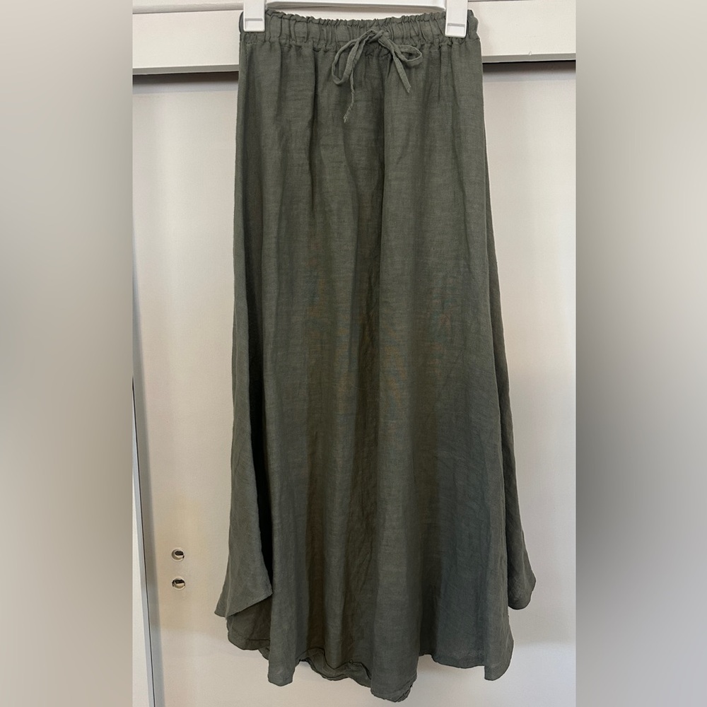 Neuflora Paris midi skirt - 100% linen - made in Italy